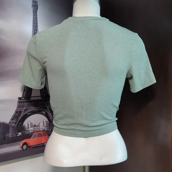 H&M Divided Teal Ribbed Top - Picture 4 of 7